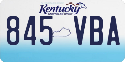 KY license plate 845VBA