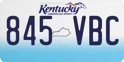 KY license plate 845VBC