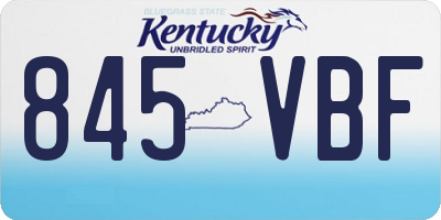 KY license plate 845VBF
