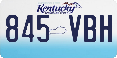 KY license plate 845VBH