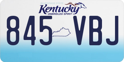 KY license plate 845VBJ