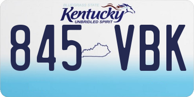KY license plate 845VBK