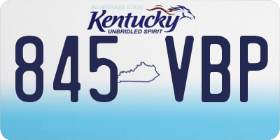 KY license plate 845VBP