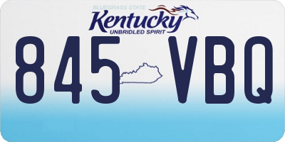 KY license plate 845VBQ