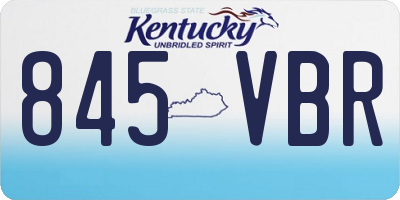KY license plate 845VBR