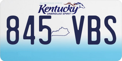KY license plate 845VBS