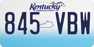 KY license plate 845VBW