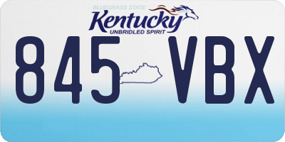 KY license plate 845VBX