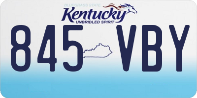 KY license plate 845VBY