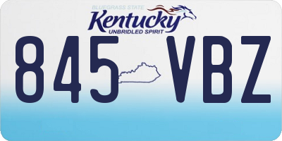 KY license plate 845VBZ