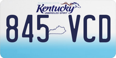 KY license plate 845VCD