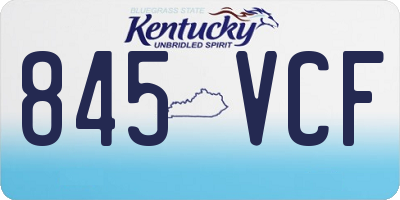 KY license plate 845VCF