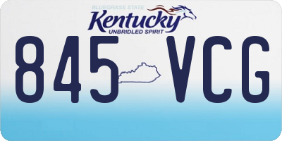 KY license plate 845VCG