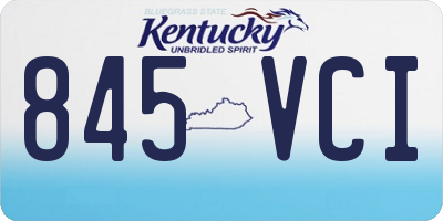 KY license plate 845VCI