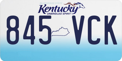 KY license plate 845VCK