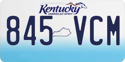 KY license plate 845VCM