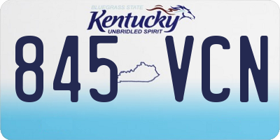 KY license plate 845VCN