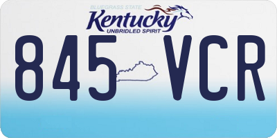 KY license plate 845VCR