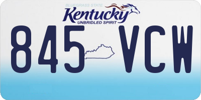 KY license plate 845VCW