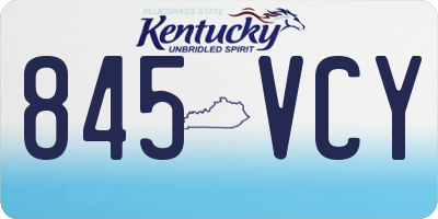 KY license plate 845VCY