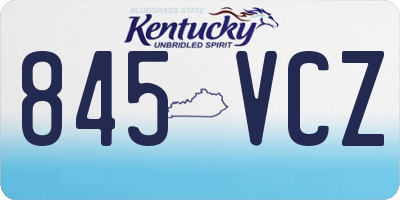 KY license plate 845VCZ