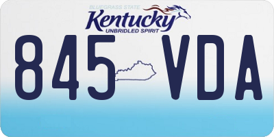 KY license plate 845VDA
