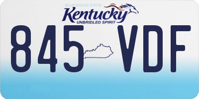 KY license plate 845VDF