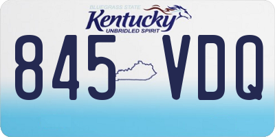KY license plate 845VDQ