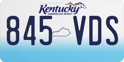 KY license plate 845VDS