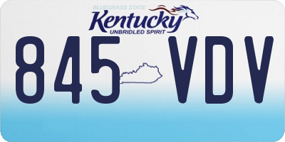 KY license plate 845VDV