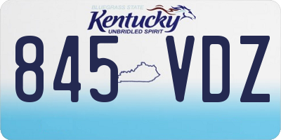 KY license plate 845VDZ