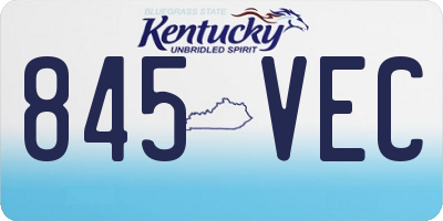 KY license plate 845VEC