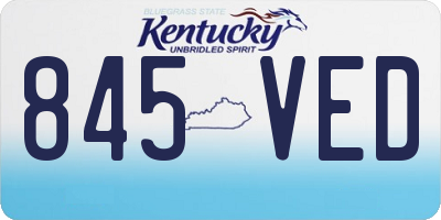 KY license plate 845VED