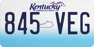 KY license plate 845VEG