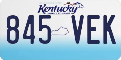 KY license plate 845VEK