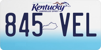 KY license plate 845VEL