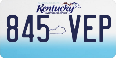 KY license plate 845VEP