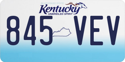 KY license plate 845VEV