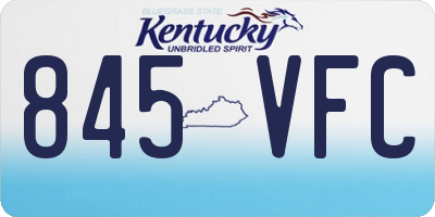 KY license plate 845VFC
