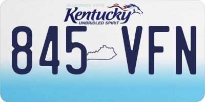 KY license plate 845VFN