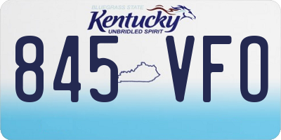 KY license plate 845VFO