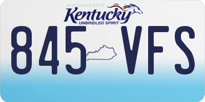 KY license plate 845VFS