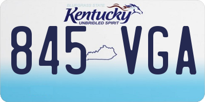 KY license plate 845VGA