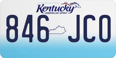 KY license plate 846JCO