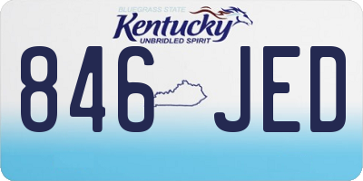 KY license plate 846JED