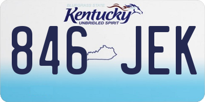KY license plate 846JEK