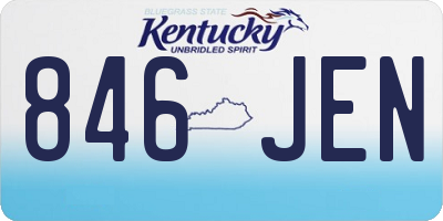 KY license plate 846JEN