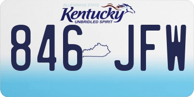 KY license plate 846JFW