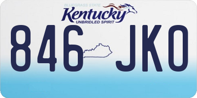 KY license plate 846JKO