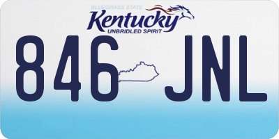 KY license plate 846JNL